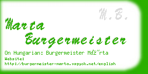 marta burgermeister business card